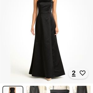 FOREVER YOURS SZ 18 BLACK SLEEVELESS BALLGOWN PROM FORMAL WEDDING DRESS